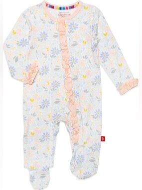 Magnetic Me Darby Floral Modal Footie Magnetic Onesie 3-6M NWT